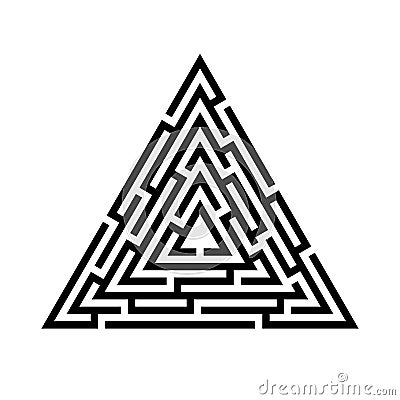 Triangle maze, labyrinth icon. Business concept. Vector Illustration