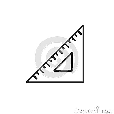 Triangle measurement protractor illustration icon. Triangle ruller scale geometry vector tool Vector Illustration