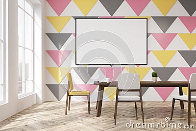 Triangle pattern dining room or office, rectangle Stock Photo