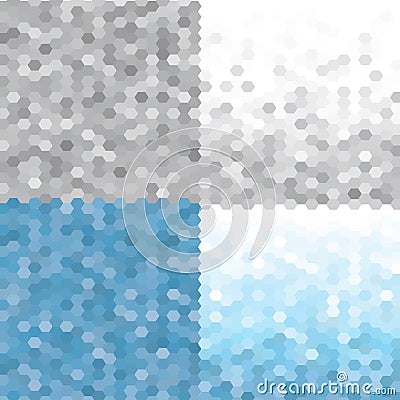Triangle pattern set Frosty Morning . Vector seamless geometric backgrounds. eps 10 Stock Photo
