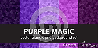 Triangle pattern set Purple Magic Vector Illustration