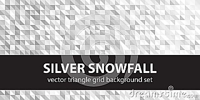 Triangle pattern set Silver Snowfall Vector Illustration