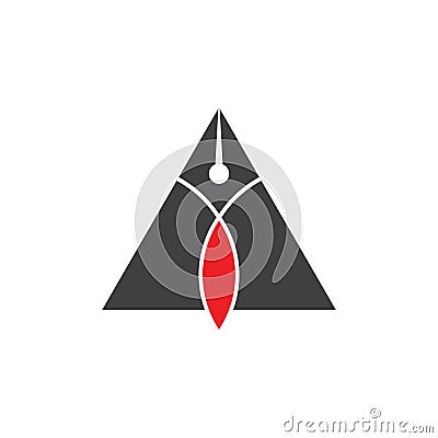 Triangle pen writer design logo vector Vector Illustration