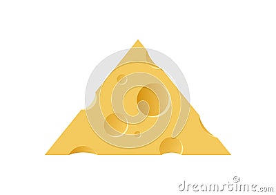 Triangle Piece of Maasdam Cheese Vector Illustration