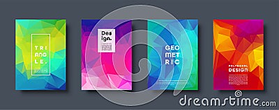 Triangle polygonal abstract background. Colorful gradient design. Low poly shape banner. Vector illustration. Vector Illustration