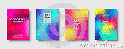 Triangle polygonal abstract background. Colorful gradient design. Low poly shape banner. Vector illustration. Vector Illustration