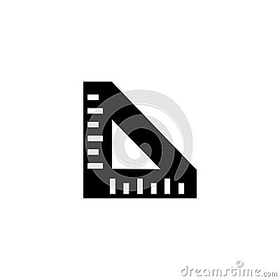 Triangle ruler flat vector icon Vector Illustration