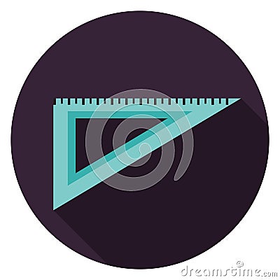 Triangle ruler icon in flat design. Stock Photo