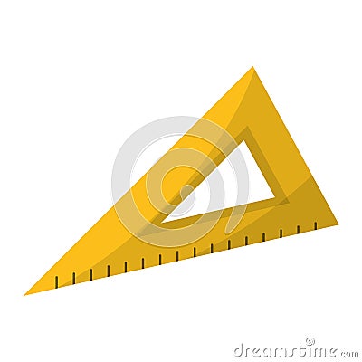 Triangle ruler utensil icon Vector Illustration