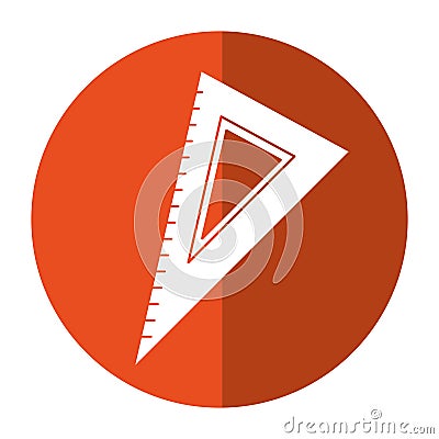 Triangle ruler utensil shadow Vector Illustration