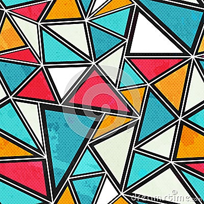 Triangle seamless pattern with grunge effect Vector Illustration