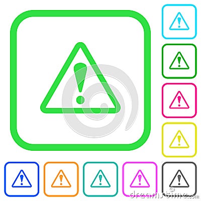 Triangle shaped warning sign vivid colored flat icons icons Stock Photo