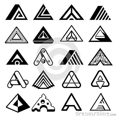 Triangle shapes for A letter logo and monogram Vector Illustration