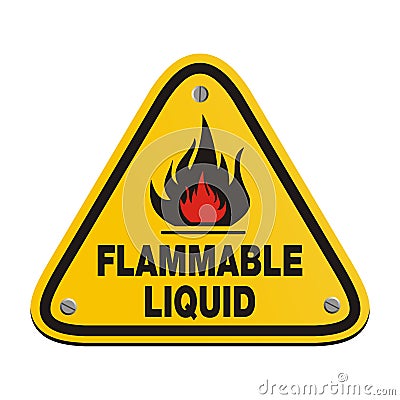 Triangle sign - flammable liquid Stock Photo