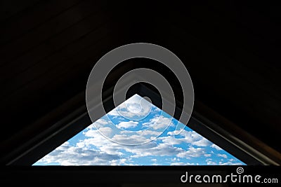 Triangle window of the sky Stock Photo