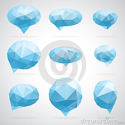 Triangle speech clouds - vector triangular illustration, speech bubble Vector Illustration