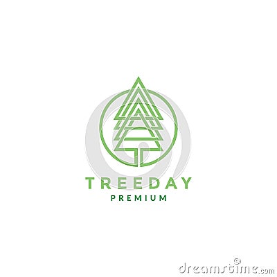 Triangle tree pine logo symbol icon vector graphic design illustration idea creative Vector Illustration