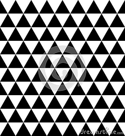 triangle - triangular pattern with equilateral triangles, black and white vector seamless repeatable texture Vector Illustration