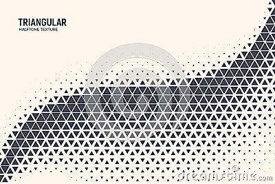 Halftone Triangle Particles Vector Abstract Technology Background Vector Illustration