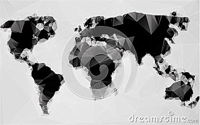 Triangle world map vector illustration. Stylize world map, technology concept Vector Illustration