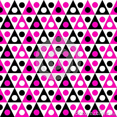 Triangles and Circles Seamless Pattern Stock Photo