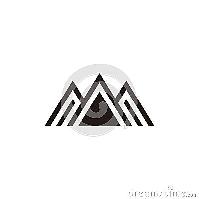 triangles mountain simple stripes geometric logo vector Vector Illustration