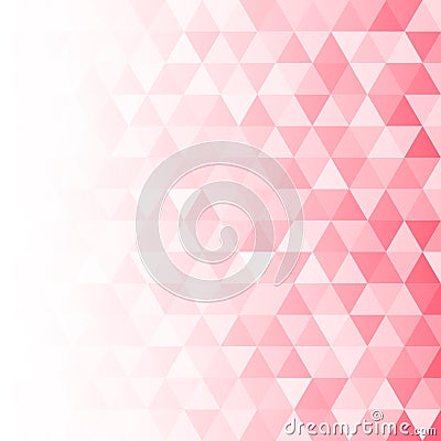 Vector Light Pink Gradient Background with Geometric Triangles Mosaic Effect Pattern Stock Photo