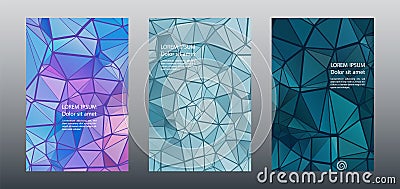 Triangles puzzle mosaic geometric cover templates Vector Illustration