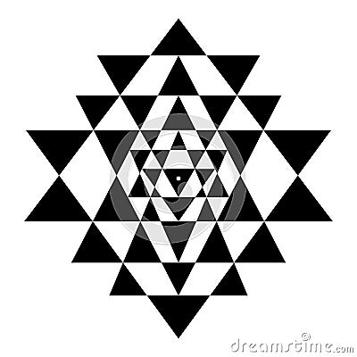 Triangles of Shri Yantra, also called Sri Yantra or Shri Chakra Vector Illustration