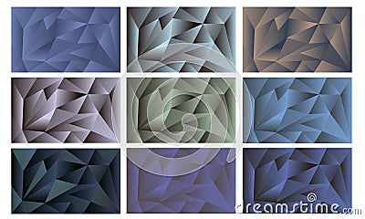 Set of polygonal abstract backgrounds. Triangular abstract background Cartoon Illustration