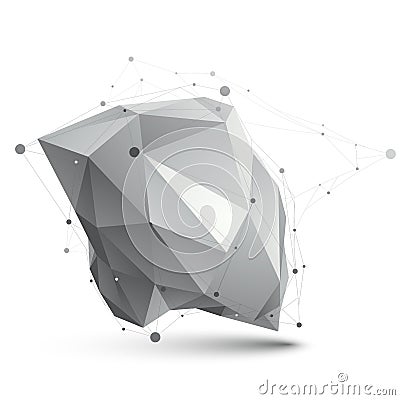 Triangular abstract grayscale 3D shape, vector digital eps8 latt Vector Illustration