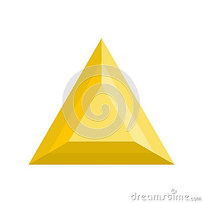 Triangular adamant icon, flat style. Cartoon Illustration