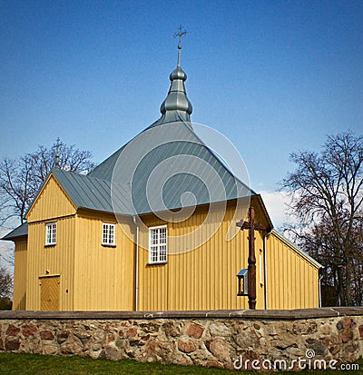 Triangular Church in Lithuania Stock Photo