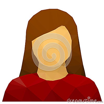 Triangular female user avatar icon Vector Illustration