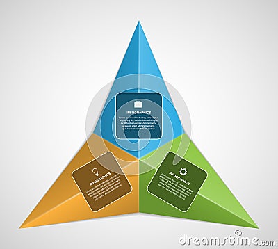 Triangular infographic design element. Vector Illustration