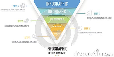 Triangular paper origami infographic for business presentation Vector Illustration