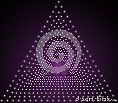 Triangular light effect, Light particles, Neon light, Triangular tunnel, Vector illustration. Vector Illustration