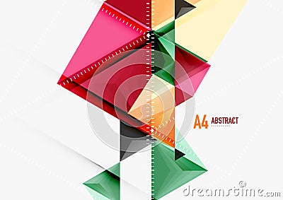 Triangular low poly vector a4 size geometric abstract template Vector Illustration