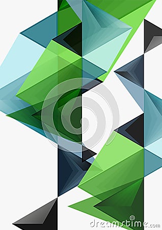 Triangular low poly vector a4 size geometric abstract template Vector Illustration