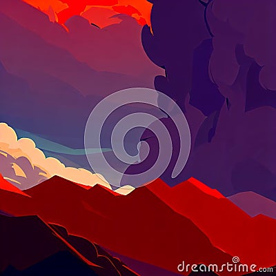 Crimson Peaks: Majesty in Magenta Stock Photo