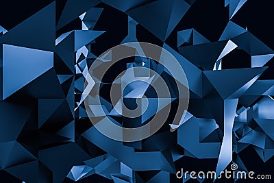 Triangular paper with creative shapes, 3d rendering Cartoon Illustration