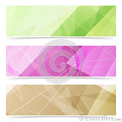 Triangular pattern web footer collection Vector Illustration