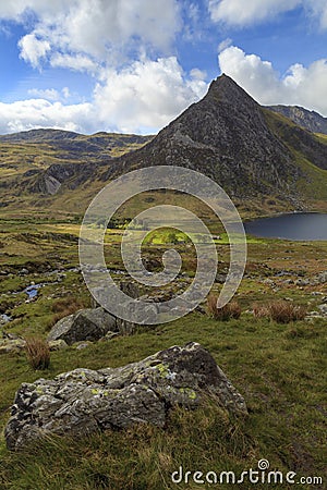 The triangular peak of Tryfan Stock Photo