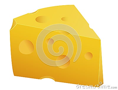 Triangular piece of cheese Vector Illustration