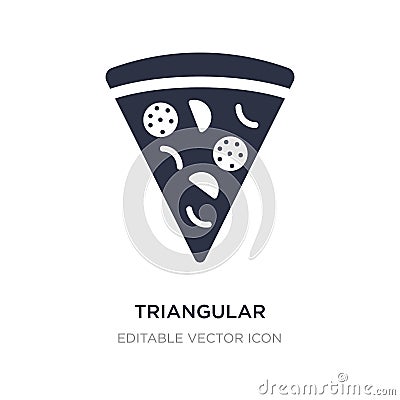 triangular pizza slice icon on white background. Simple element illustration from Food concept Vector Illustration