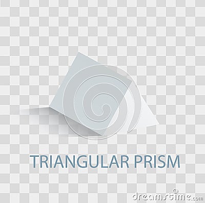 Triangular Prism Geometric Figure in white Color Vector Illustration