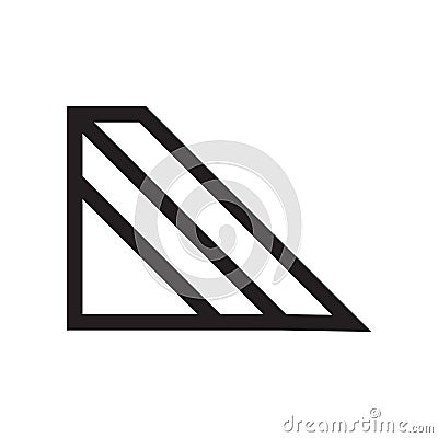 Triangular prism outline icon vector sign and symbol isolated on white background, Triangular prism outline logo concept Vector Illustration