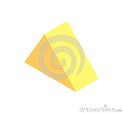 Triangular Prism Yellow Color Vector Illustration Vector Illustration