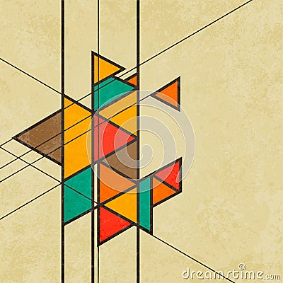 Triangular retro abstract background vector Vector Illustration