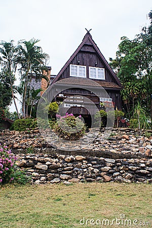 Triangular roof house Stock Photo